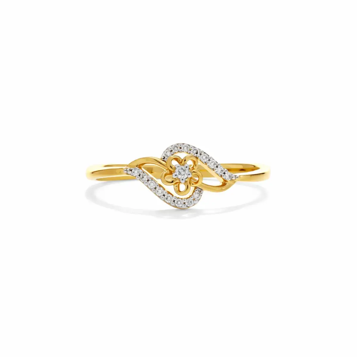 0.05 CT NATURAL DIAMOND WOMENS RING 18K GOLD